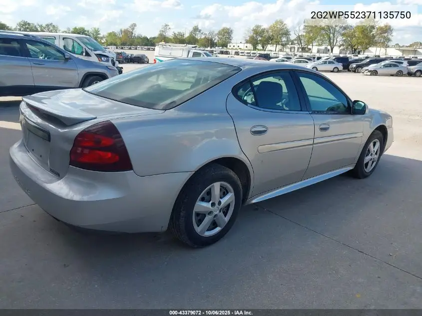 2G2WP552371135750 2007 Pontiac Grand Prix
