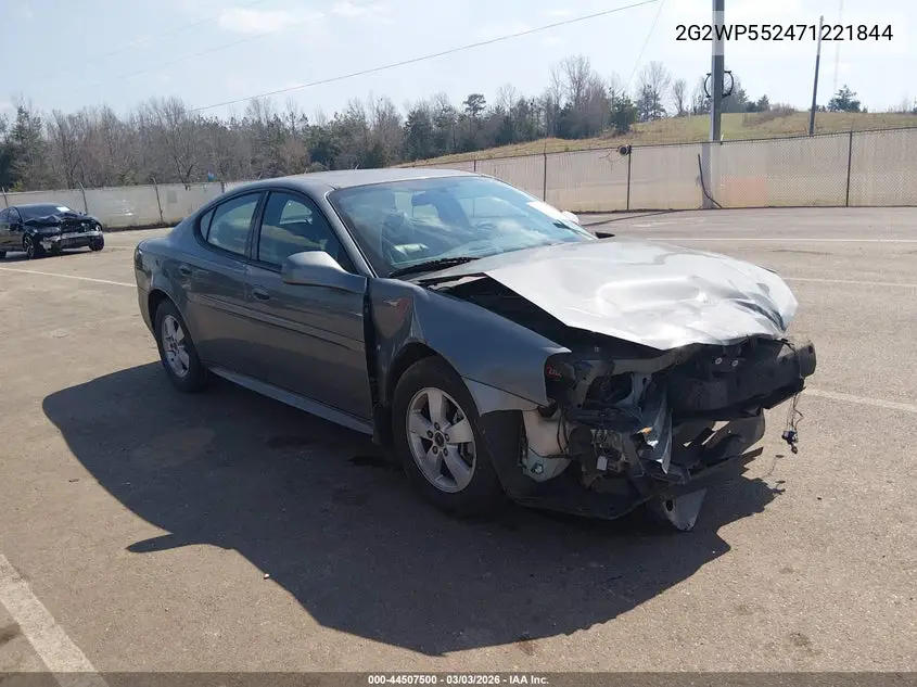 2007 Pontiac Grand Prix VIN: 2G2WP552471221844 Lot: 44507500