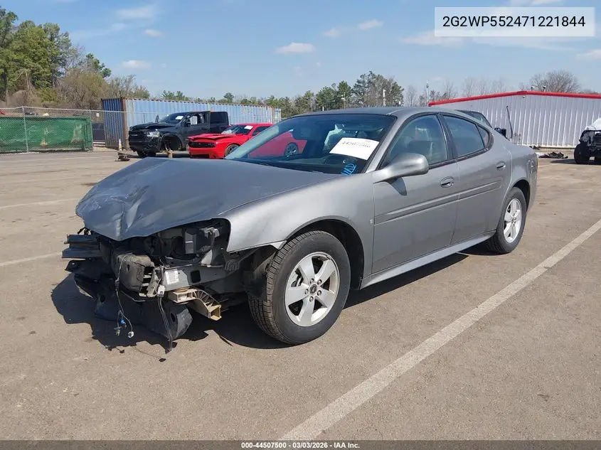 2007 Pontiac Grand Prix VIN: 2G2WP552471221844 Lot: 44507500