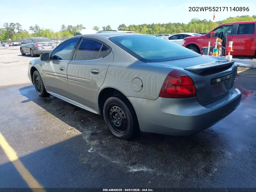2007 Pontiac Grand Prix VIN: 2G2WP552171140896 Lot: 44648339