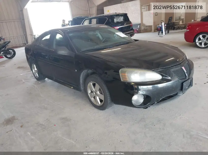 2007 Pontiac Grand Prix VIN: 2G2WP552671181878 Lot: 44669337