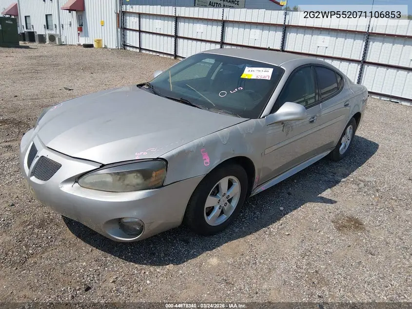 2007 Pontiac Grand Prix VIN: 2G2WP552071106853 Lot: 44678340