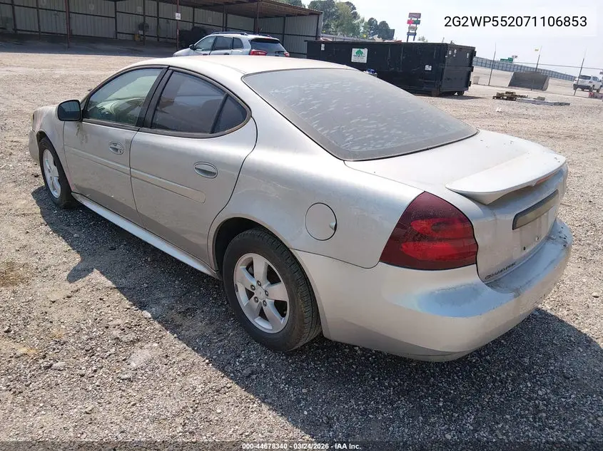 2007 Pontiac Grand Prix VIN: 2G2WP552071106853 Lot: 44678340