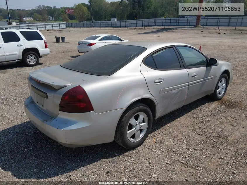 2007 Pontiac Grand Prix VIN: 2G2WP552071106853 Lot: 44678340