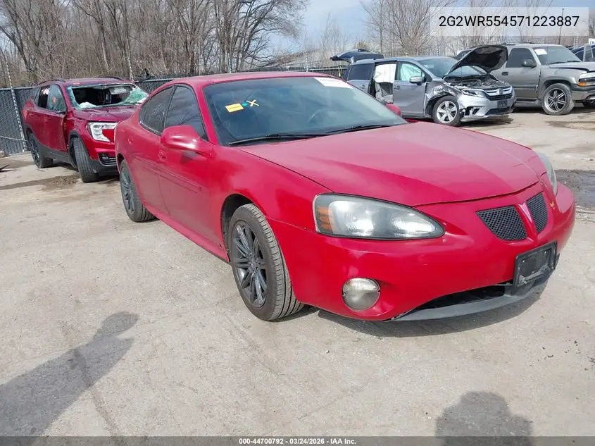2007 Pontiac Grand Prix Gt VIN: 2G2WR554571223887 Lot: 44700792