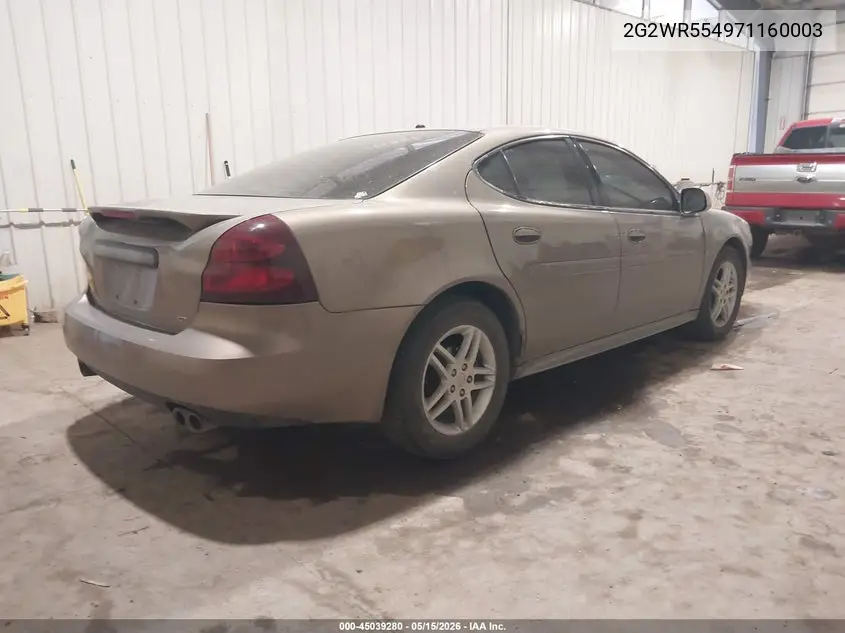 2007 Pontiac Grand Prix Gt VIN: 2G2WR554971160003 Lot: 45039280