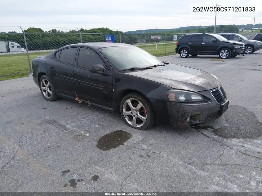 2007 Pontiac Grand Prix Gxp VIN: 2G2WC58C971201833 Lot: 45218208