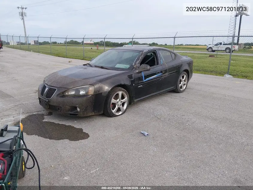 2007 Pontiac Grand Prix Gxp VIN: 2G2WC58C971201833 Lot: 45218208