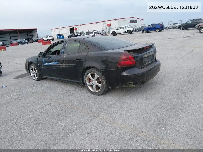 2007 Pontiac Grand Prix Gxp VIN: 2G2WC58C971201833 Lot: 45218208
