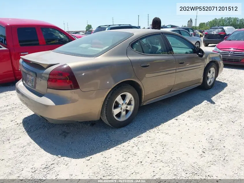 2007 Pontiac Grand Prix VIN: 2G2WP552071201512 Lot: 45290979