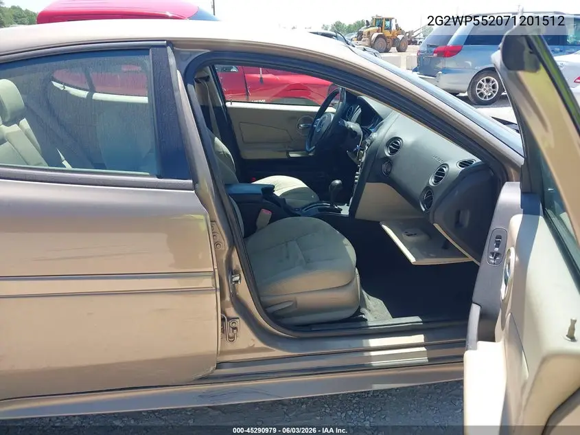 2007 Pontiac Grand Prix VIN: 2G2WP552071201512 Lot: 45290979