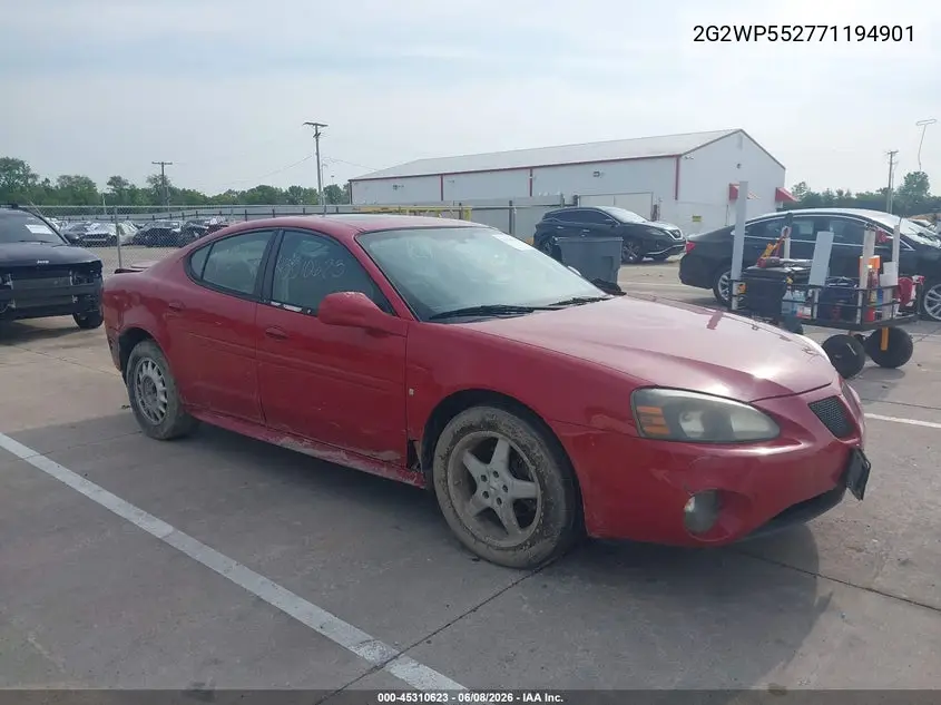 2007 Pontiac Grand Prix VIN: 2G2WP552771194901 Lot: 45310623