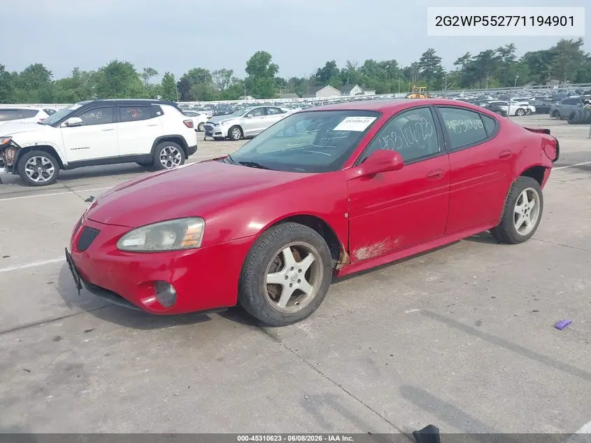 2007 Pontiac Grand Prix VIN: 2G2WP552771194901 Lot: 45310623