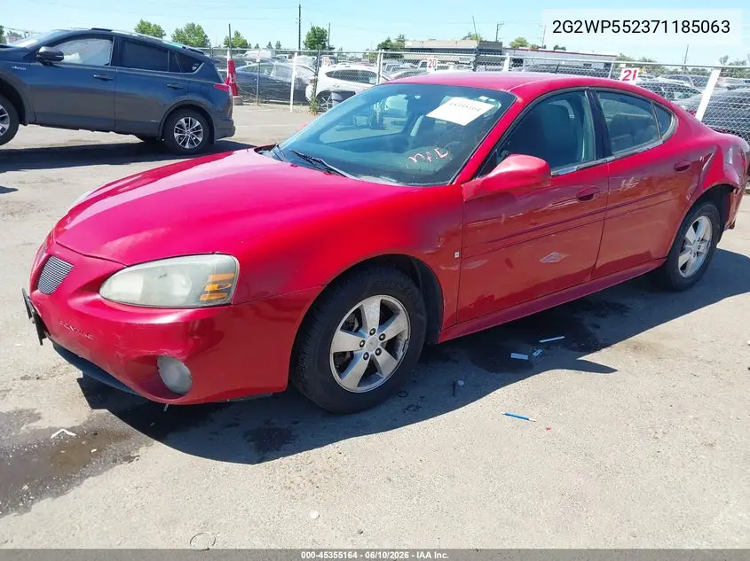 2007 Pontiac Grand Prix VIN: 2G2WP552371185063 Lot: 45355164