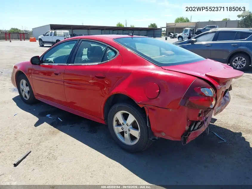 2007 Pontiac Grand Prix VIN: 2G2WP552371185063 Lot: 45355164
