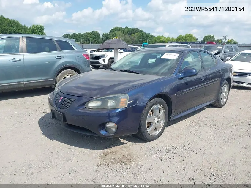 2007 Pontiac Grand Prix Gt VIN: 2G2WR554171200154 Lot: 45431344