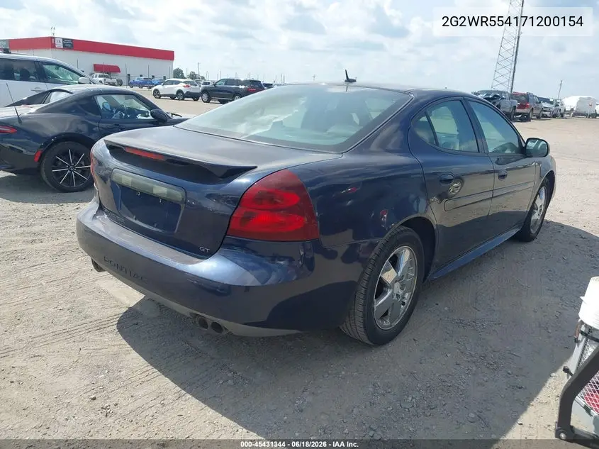 2007 Pontiac Grand Prix Gt VIN: 2G2WR554171200154 Lot: 45431344