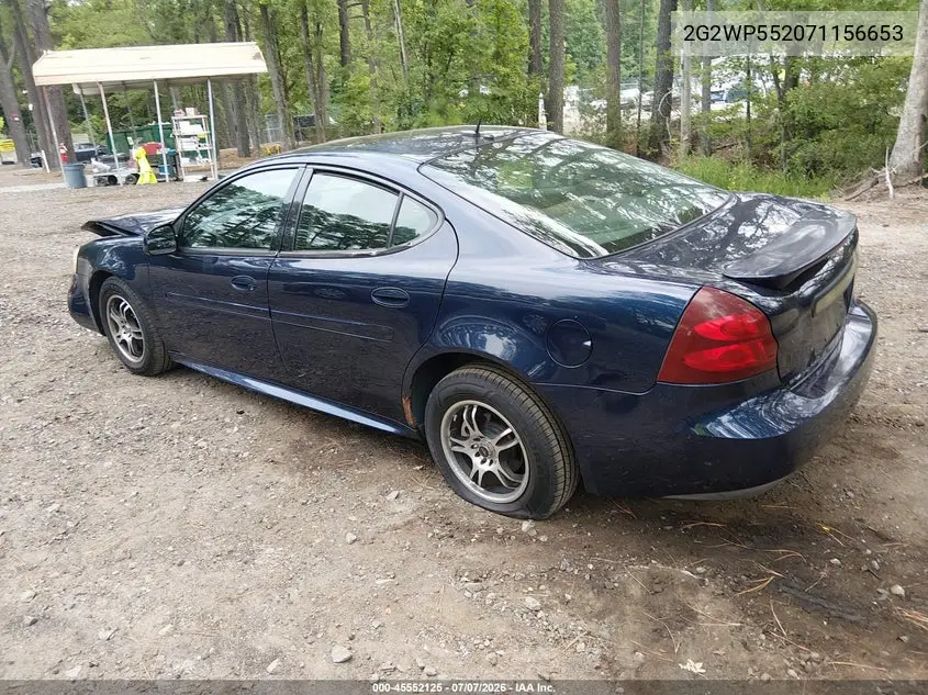 2007 Pontiac Grand Prix VIN: 2G2WP552071156653 Lot: 45552125
