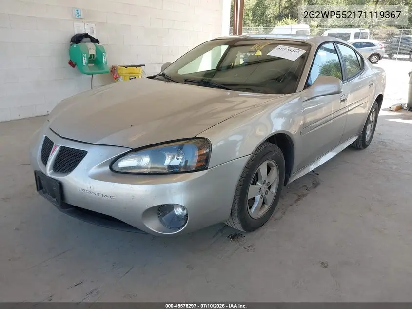 2007 Pontiac Grand Prix VIN: 2G2WP552171119367 Lot: 45578297