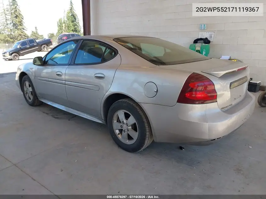 2007 Pontiac Grand Prix VIN: 2G2WP552171119367 Lot: 45578297