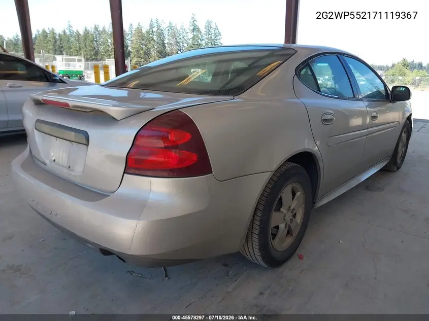 2007 Pontiac Grand Prix VIN: 2G2WP552171119367 Lot: 45578297