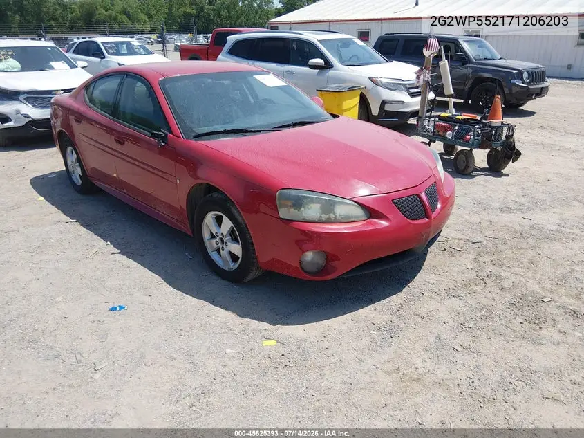 2007 Pontiac Grand Prix VIN: 2G2WP552171206203 Lot: 45625393