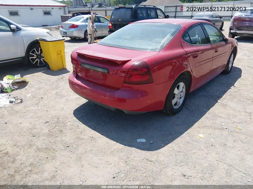 2007 Pontiac Grand Prix VIN: 2G2WP552171206203 Lot: 45625393