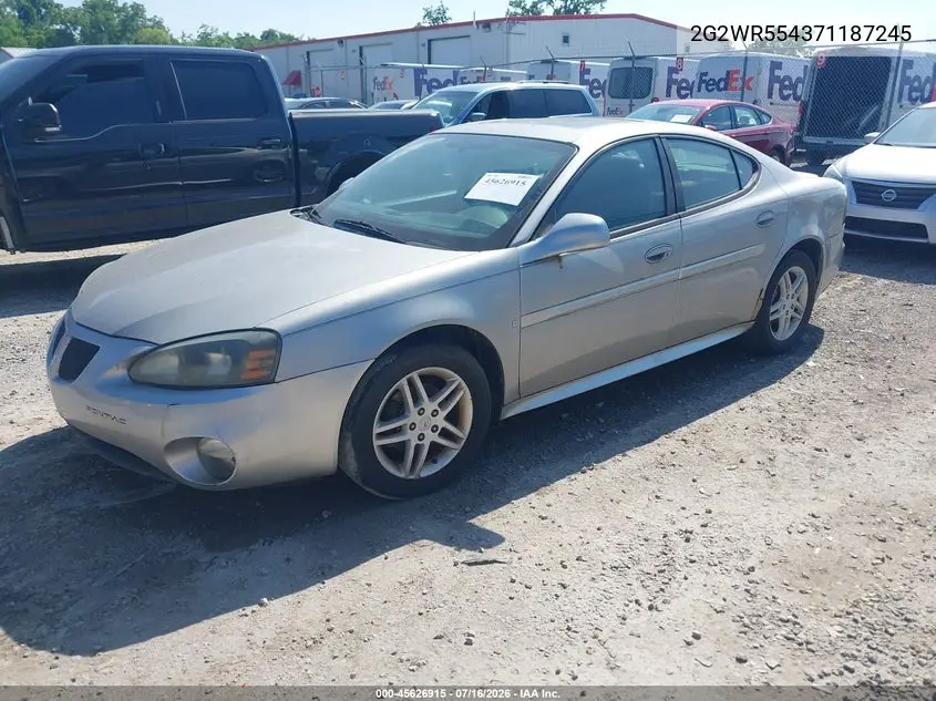 2007 Pontiac Grand Prix Gt VIN: 2G2WR554371187245 Lot: 45626915