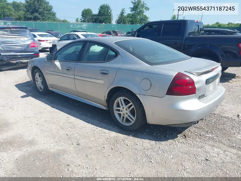 2007 Pontiac Grand Prix Gt VIN: 2G2WR554371187245 Lot: 45626915