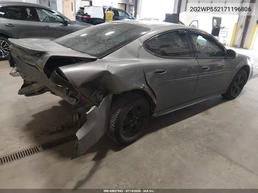 2007 Pontiac Grand Prix VIN: 2G2WP552171196806 Lot: 45627043