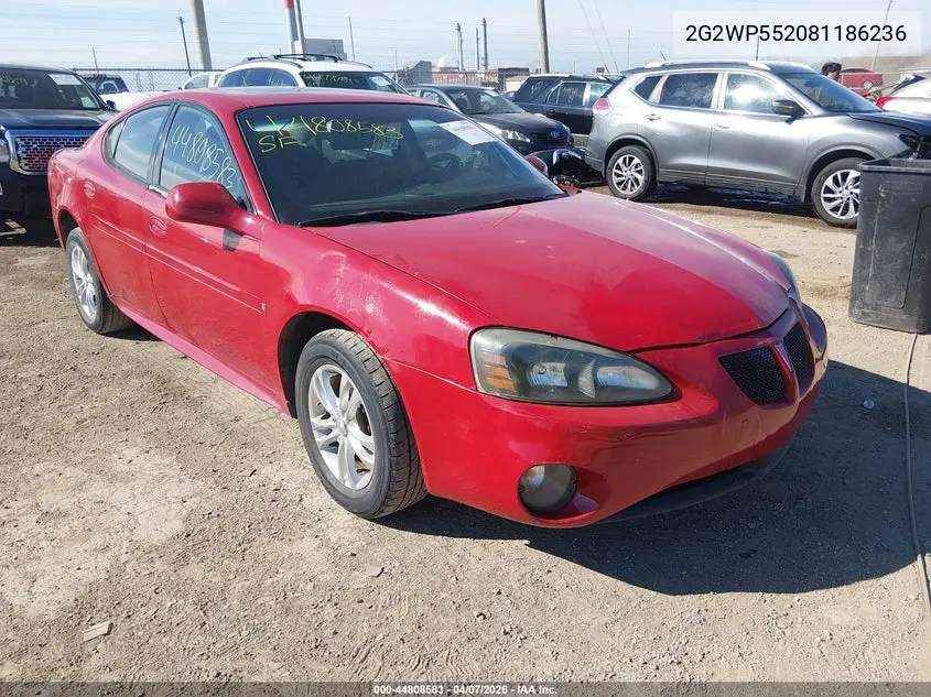 2008 Pontiac Grand Prix VIN: 2G2WP552081186236 Lot: 44808583
