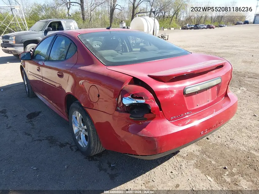 2008 Pontiac Grand Prix VIN: 2G2WP552081186236 Lot: 44808583