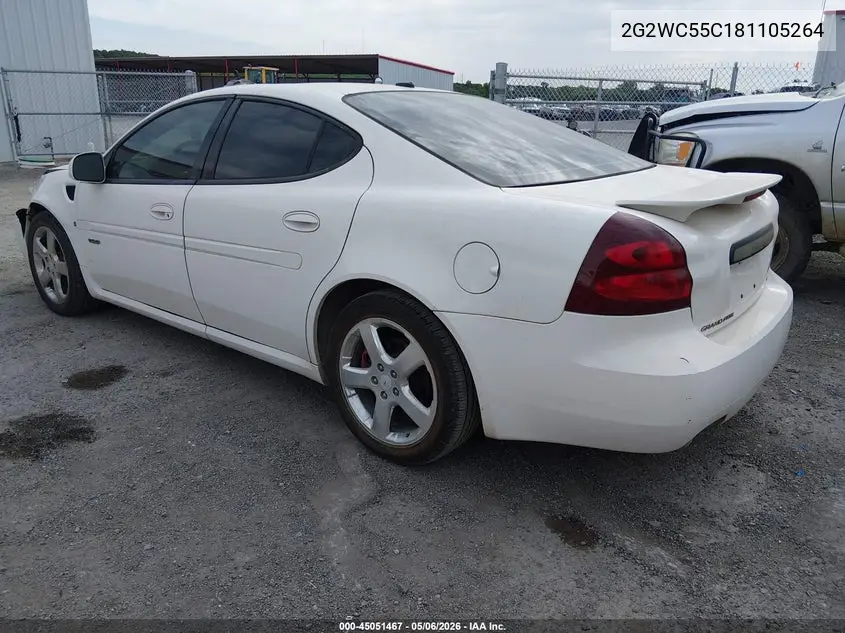 2G2WC55C181105264 2008 Pontiac Grand Prix Gxp