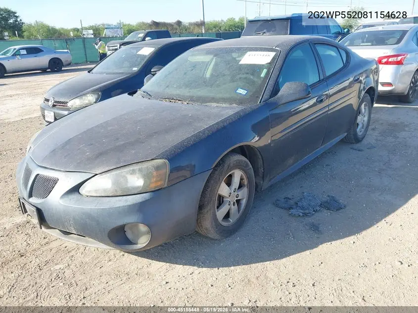 2008 Pontiac Grand Prix VIN: 2G2WP552081154628 Lot: 45155448