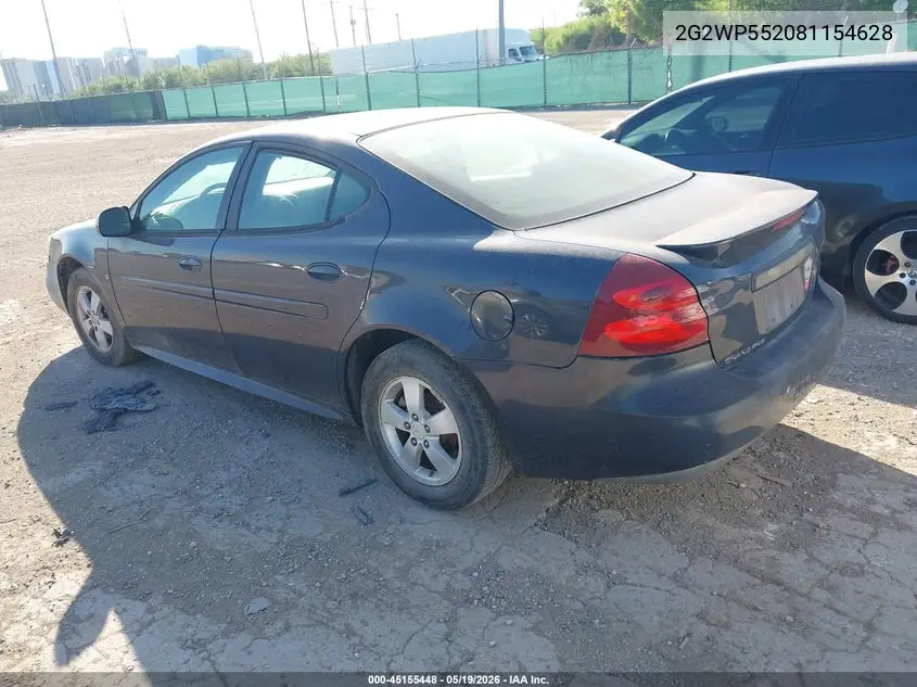 2008 Pontiac Grand Prix VIN: 2G2WP552081154628 Lot: 45155448