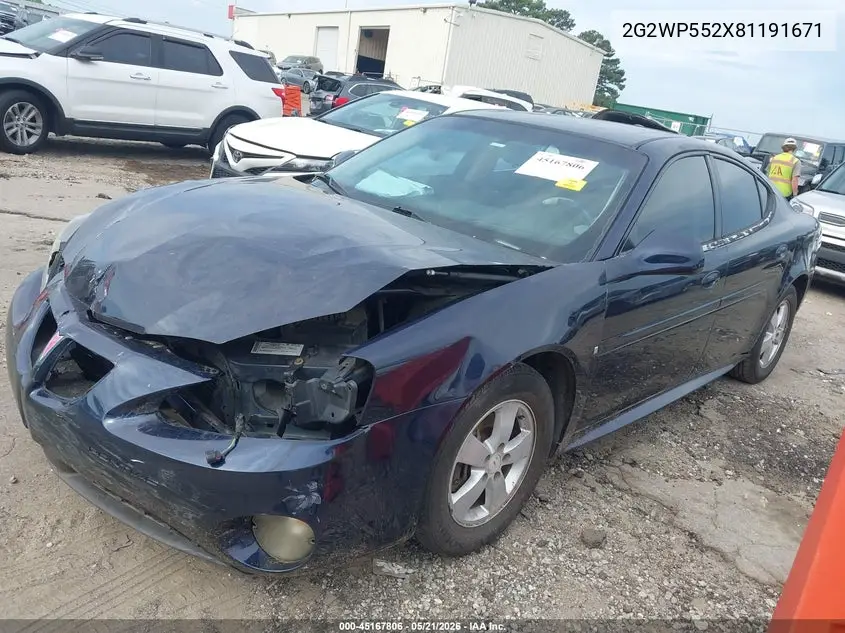 2008 Pontiac Grand Prix VIN: 2G2WP552X81191671 Lot: 45167806