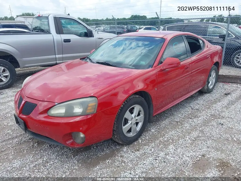 2008 Pontiac Grand Prix VIN: 2G2WP552081111164 Lot: 45201293