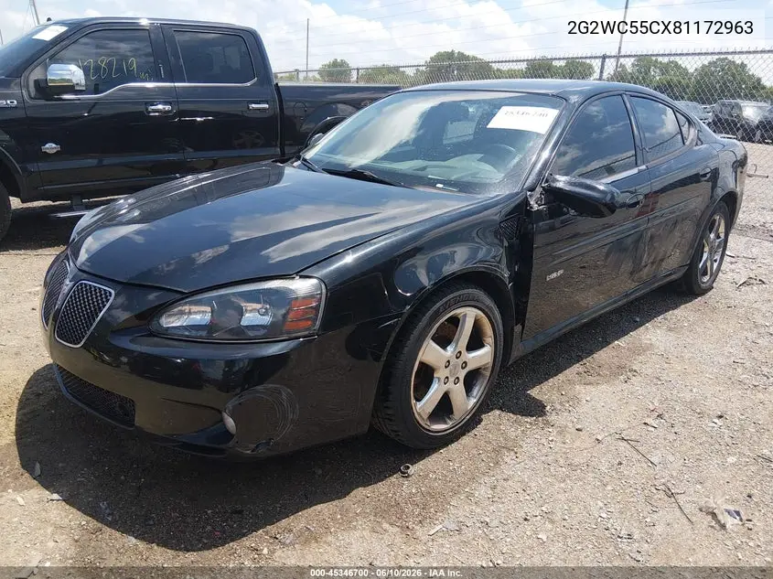 2008 Pontiac Grand Prix Gxp VIN: 2G2WC55CX81172963 Lot: 45346700