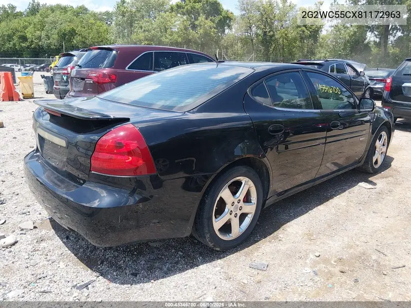 2008 Pontiac Grand Prix Gxp VIN: 2G2WC55CX81172963 Lot: 45346700