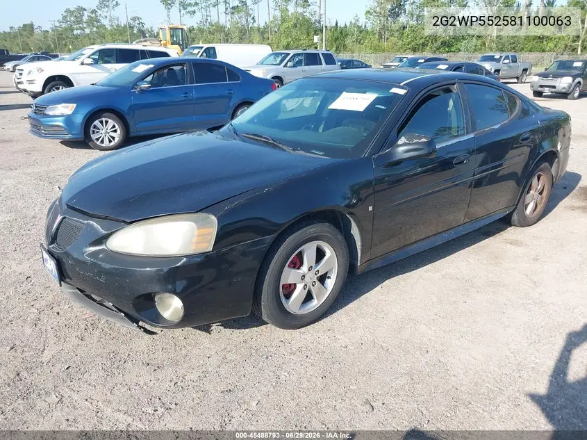 2008 Pontiac Grand Prix VIN: 2G2WP552581100063 Lot: 45488793