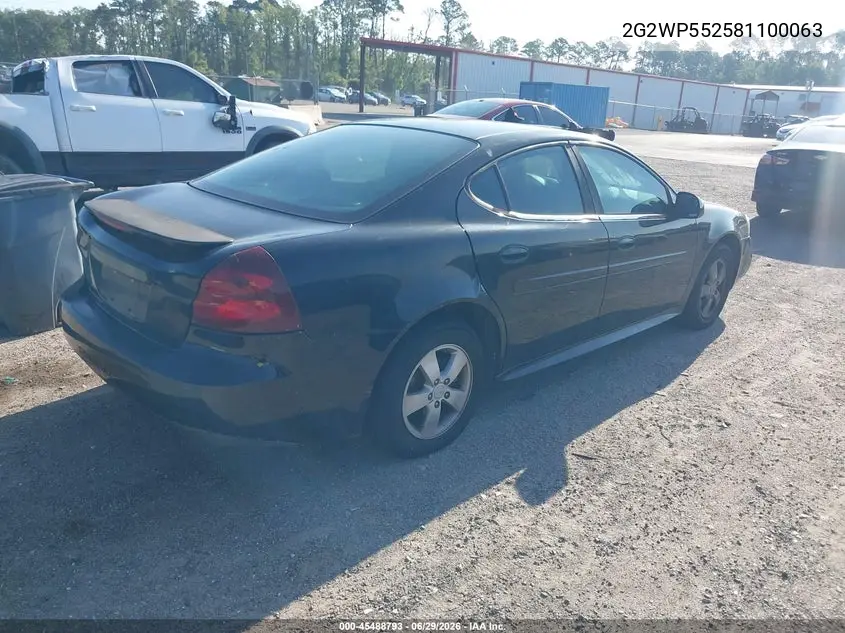 2008 Pontiac Grand Prix VIN: 2G2WP552581100063 Lot: 45488793