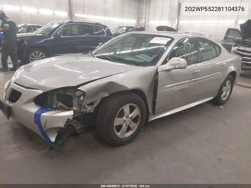 2008 Pontiac Grand Prix VIN: 2G2WP552281104376 Lot: 45549075