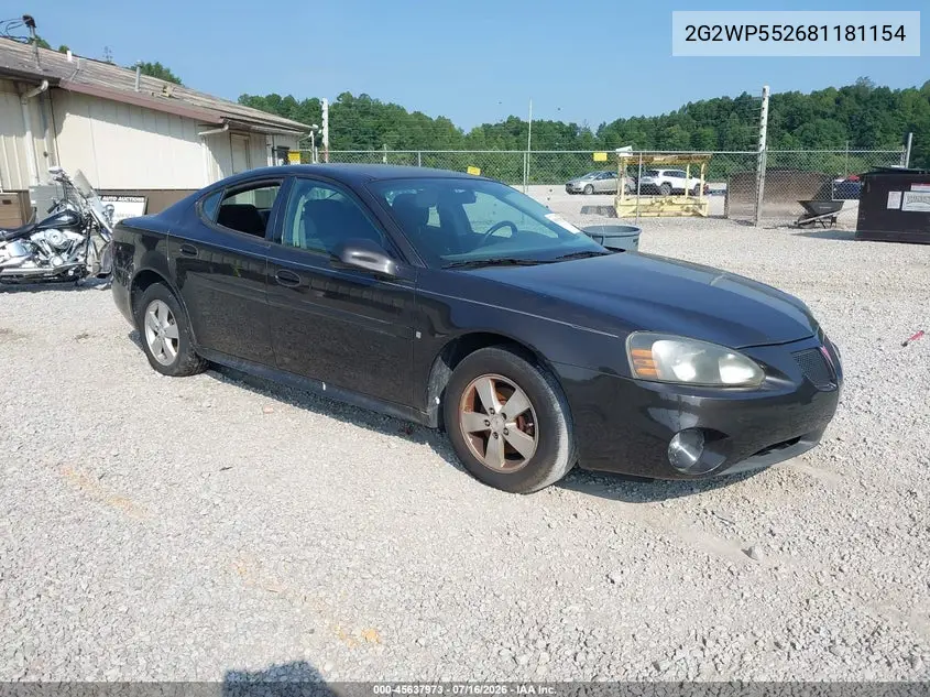 2008 Pontiac Grand Prix VIN: 2G2WP552681181154 Lot: 45637973