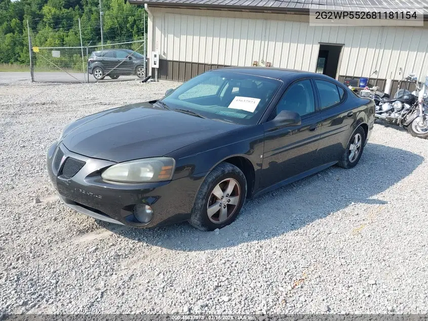 2008 Pontiac Grand Prix VIN: 2G2WP552681181154 Lot: 45637973
