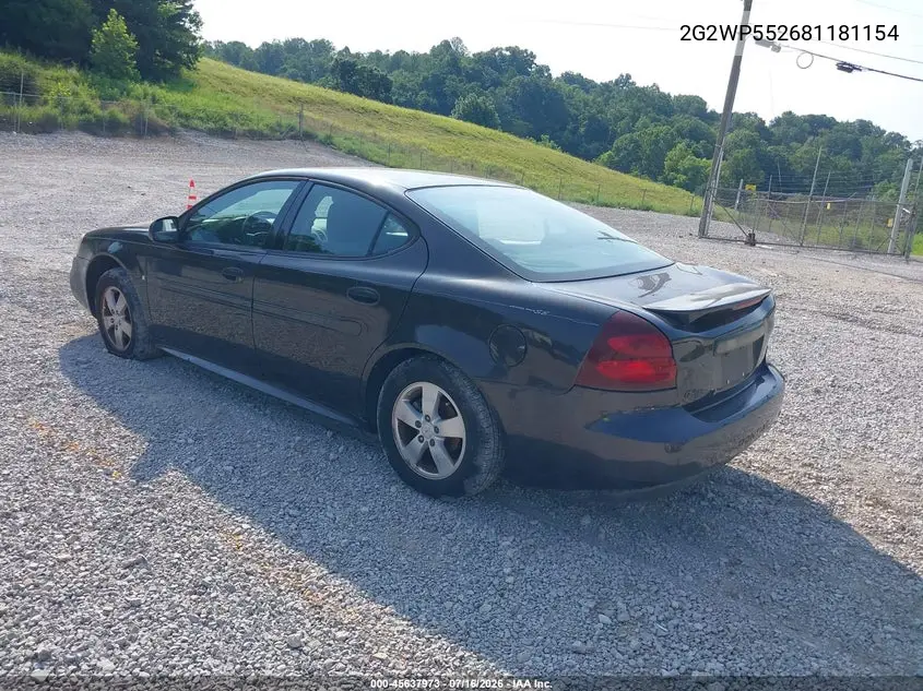 2008 Pontiac Grand Prix VIN: 2G2WP552681181154 Lot: 45637973