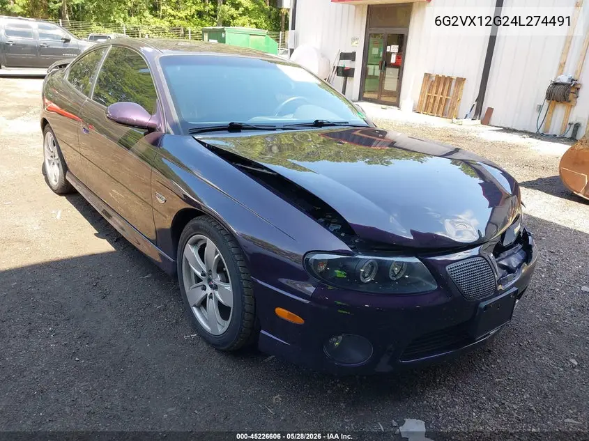 2004 Pontiac Gto VIN: 6G2VX12G24L274491 Lot: 45226606