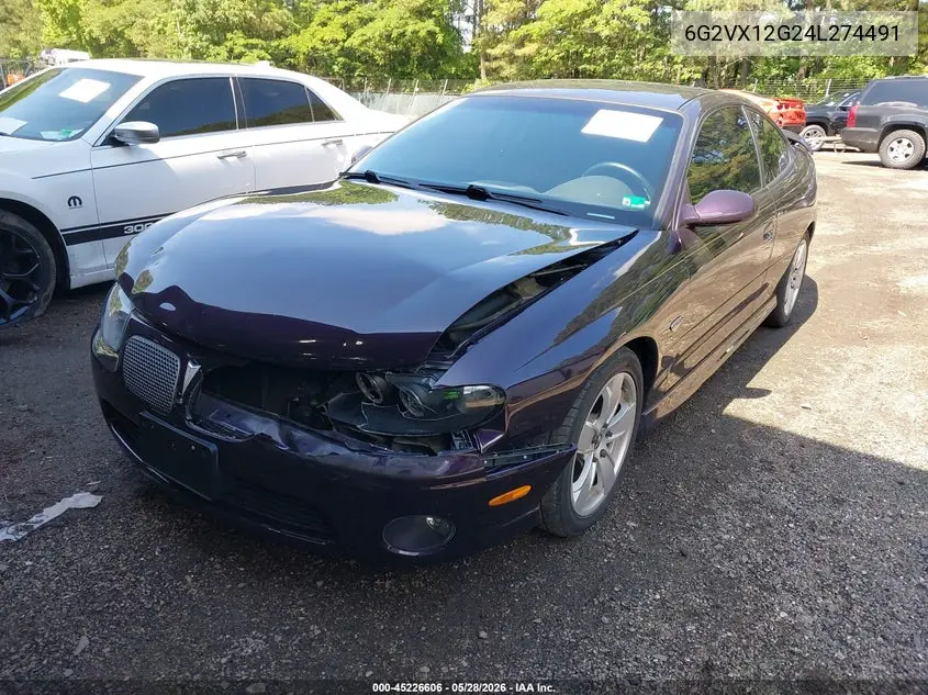 2004 Pontiac Gto VIN: 6G2VX12G24L274491 Lot: 45226606