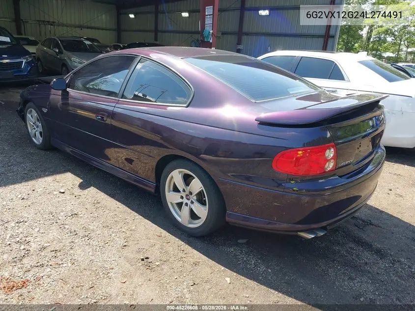 2004 Pontiac Gto VIN: 6G2VX12G24L274491 Lot: 45226606