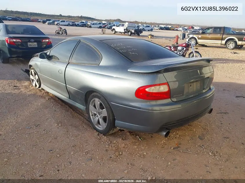 2005 Pontiac Gto VIN: 6G2VX12U85L396022 Lot: 44616980