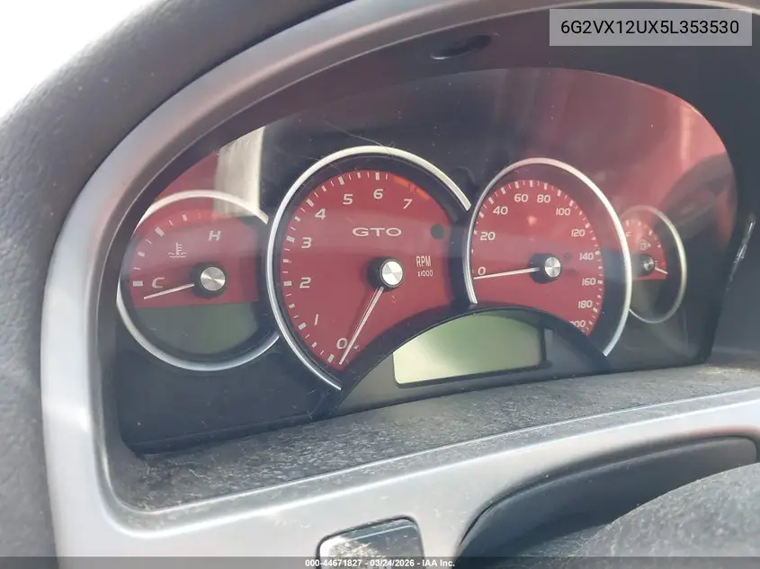 2005 Pontiac Gto VIN: 6G2VX12UX5L353530 Lot: 44671827